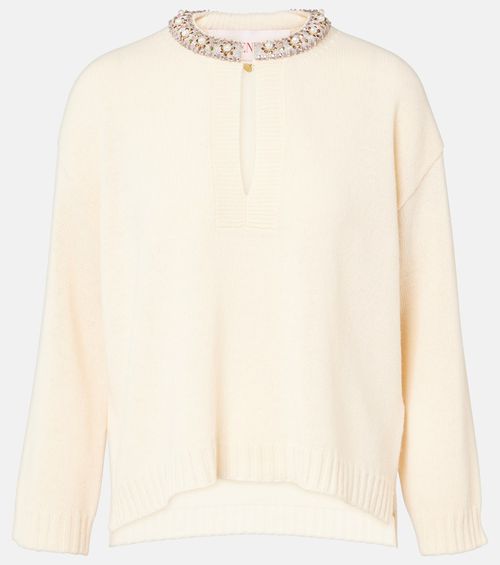 Valentino Embellished virgin wool sweater