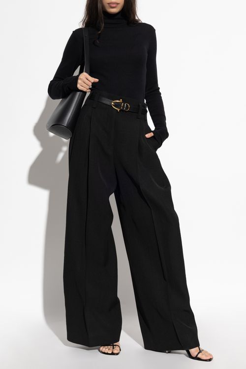 JIL SANDER Pleated Trousers, Women's, Black