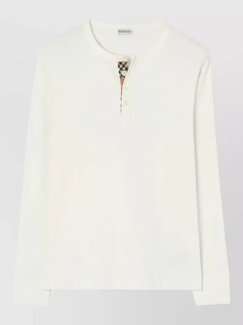 Burberry - slim cotton jersey shirt check placket