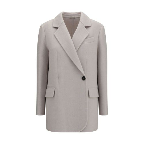 Merino Wool and Cashmere Blazer — White