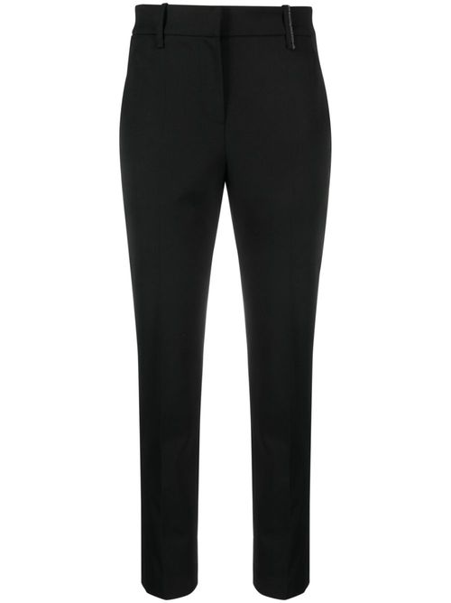 Mid-rise tapered trousers - Black
