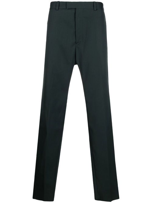 Contrast-stitching straight-leg trousers - Green