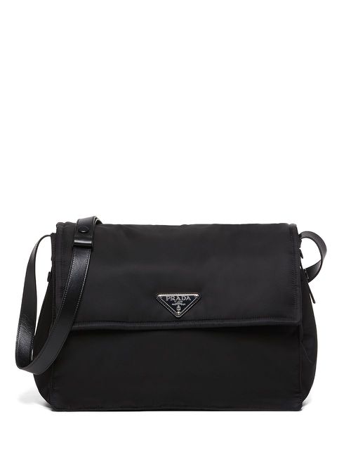 Re-Nylon large padded shoulder bag - Black