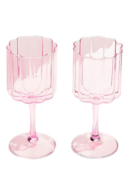2 Wave wine glasses