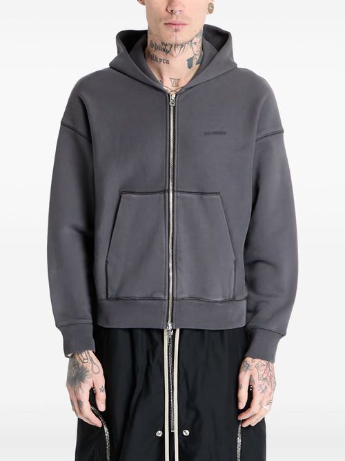 Cotton zip-up hoodie - Grey