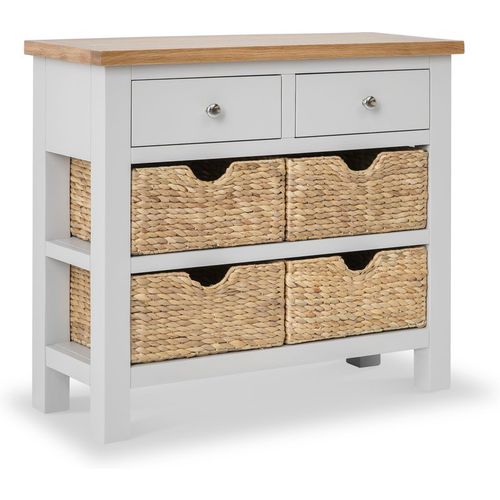 Farro Grey Console Table with Baskets | Roseland