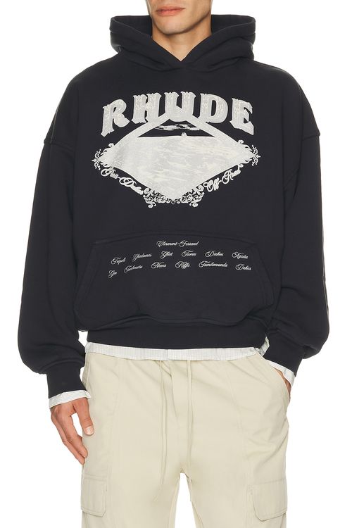 Rhude Dakar Convoy Hoodie in Vintage Black & Silver - Black. S also in M, L, XL/1X, XXL/2X