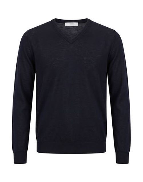 Man Sweater Midnight blue Size 36 Merino Wool, Silk