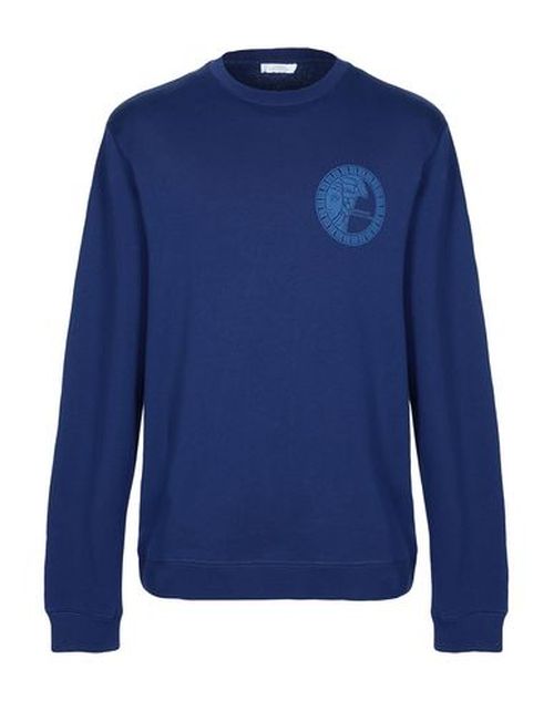 Man Sweatshirt Blue Size L Cotton