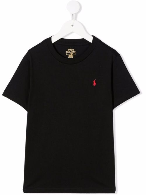Boys Black Pony Logo T-Shirts