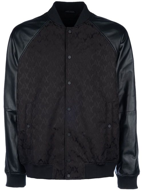 Monogram-print bomber jacket - Black