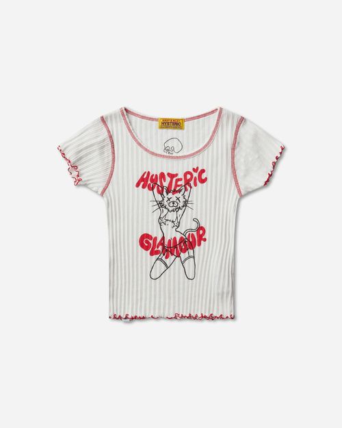 Women s Ivy Johnson Naughty Kitty T-Shirt White