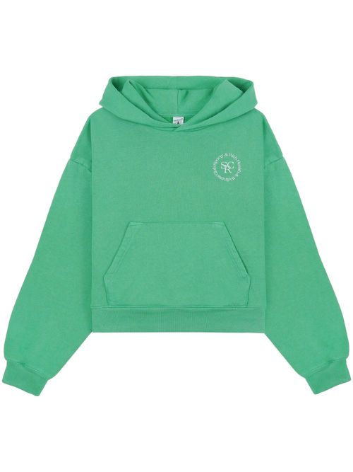 SRHWC-print cropped hoodie - Green