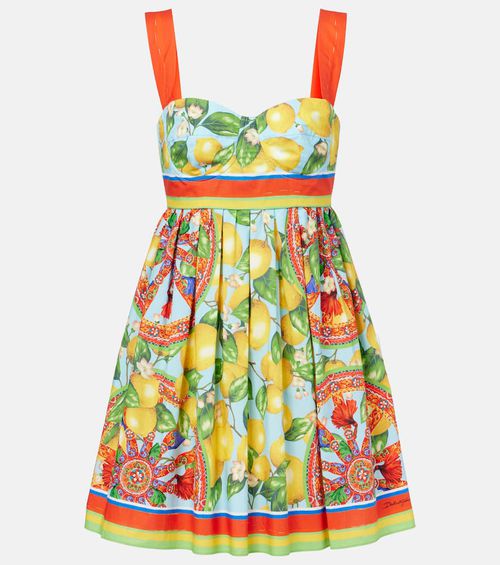 Printed cotton mini dress