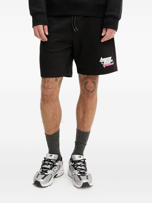 Logo-print track shorts - Black
