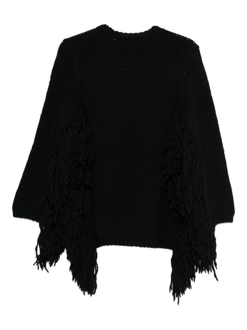 Black Knitted Crew Neck Sweater
