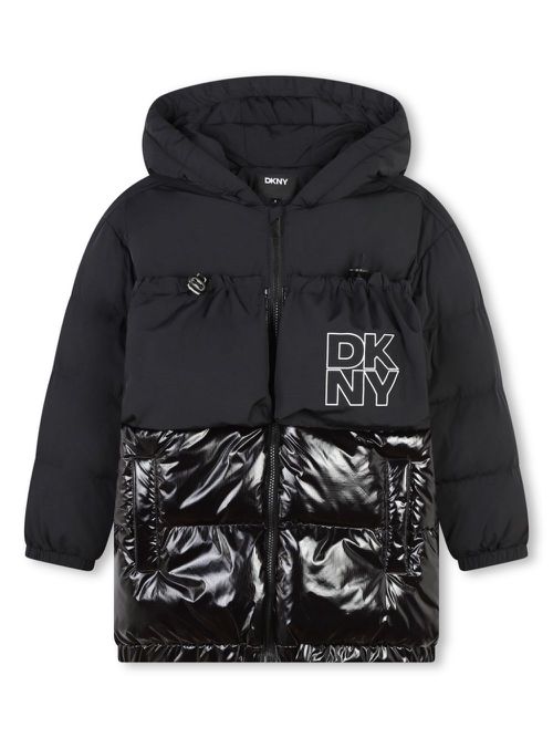 Logo-print puffer jacket - Black
