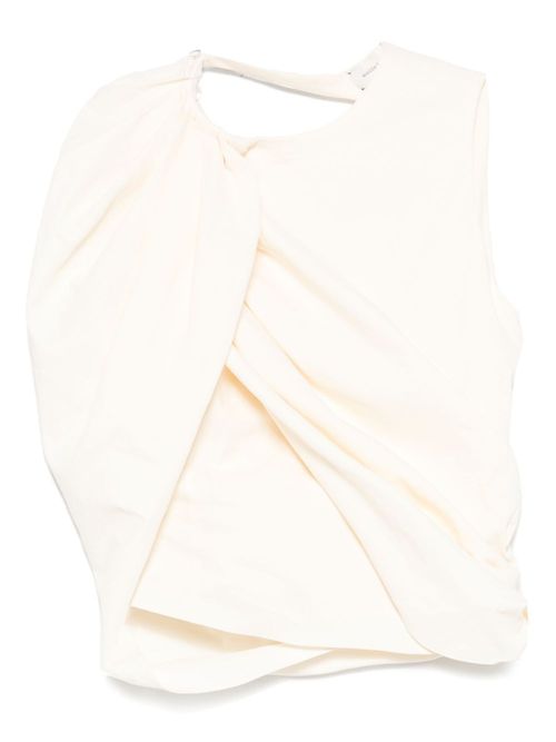 Magda Butrym asymmetric draped top - Neutrals