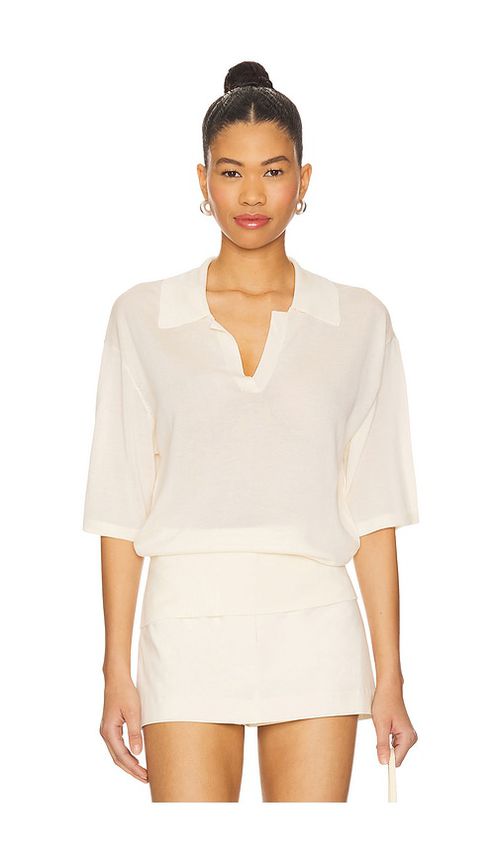 EAVES Kaysa Blouson Polo in Ivory.  S. Also in