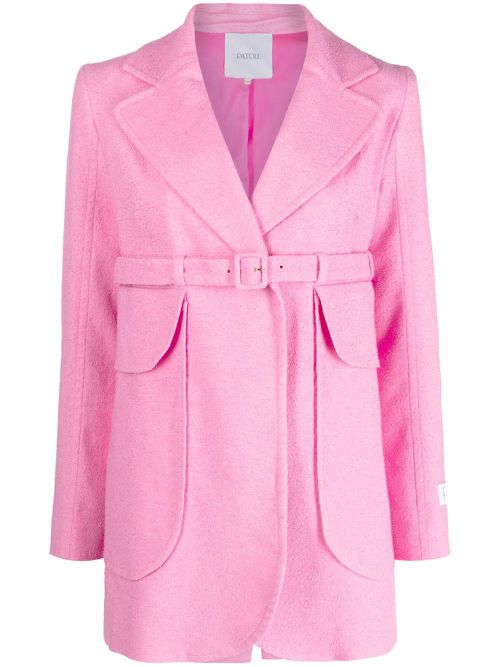 Maxi pocket single-breasted coat - Pink