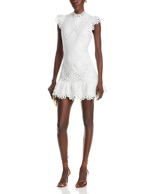Mock Neck Lace Shift Dress - Exclusive