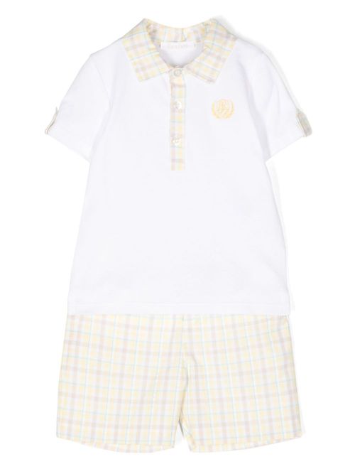 Checked seersucker shorts set - Yellow