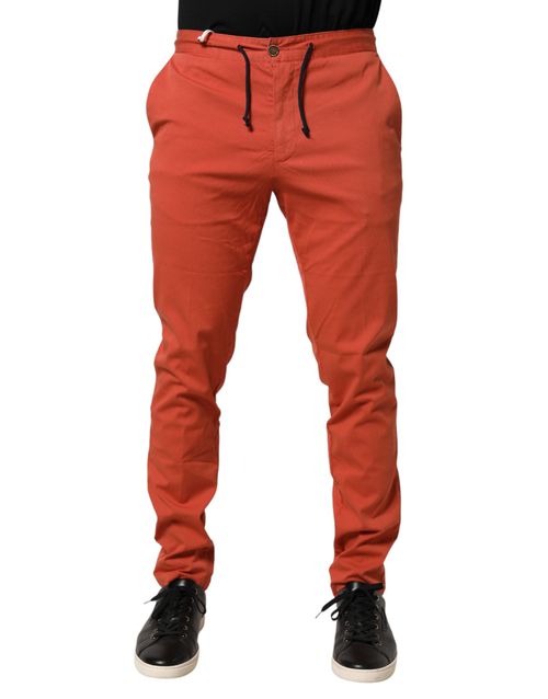 Domenico Tagliente Orange Skinny Fit Men Chino Trouser Men's Pant