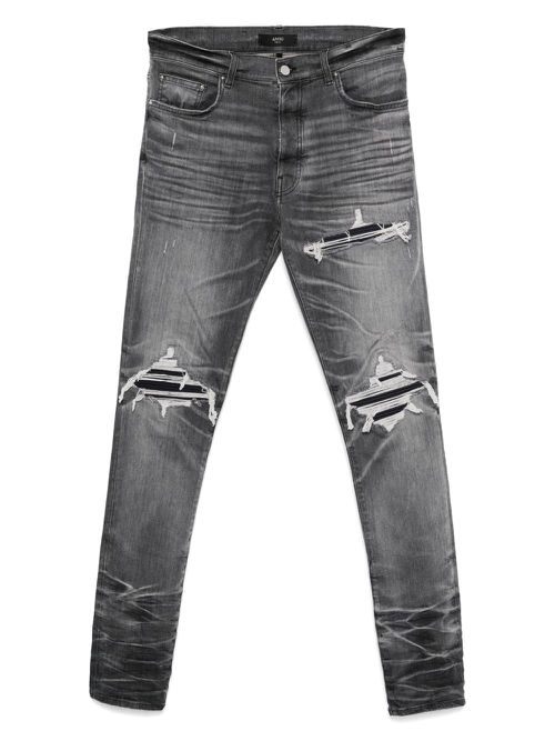 Distressed straight-leg jeans - Grey