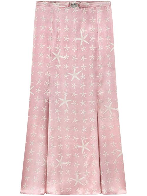 Starfish-print midi skirt - Pink
