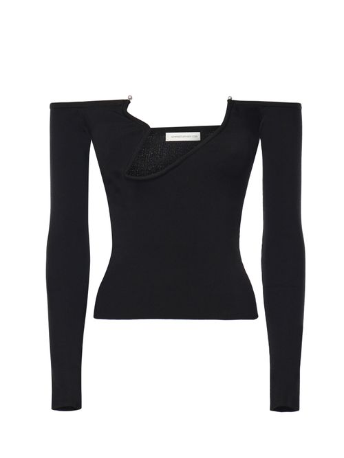 Top Black Viscose Nylon - Women