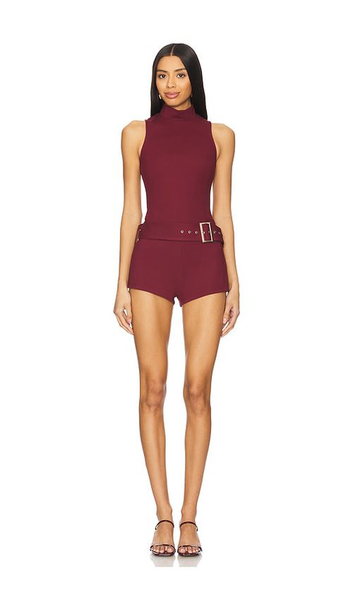 Superdown Evie Romper in Burgundy. - L also in XS, XXS, S