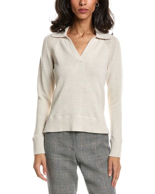 Split Neck Polo Sweater