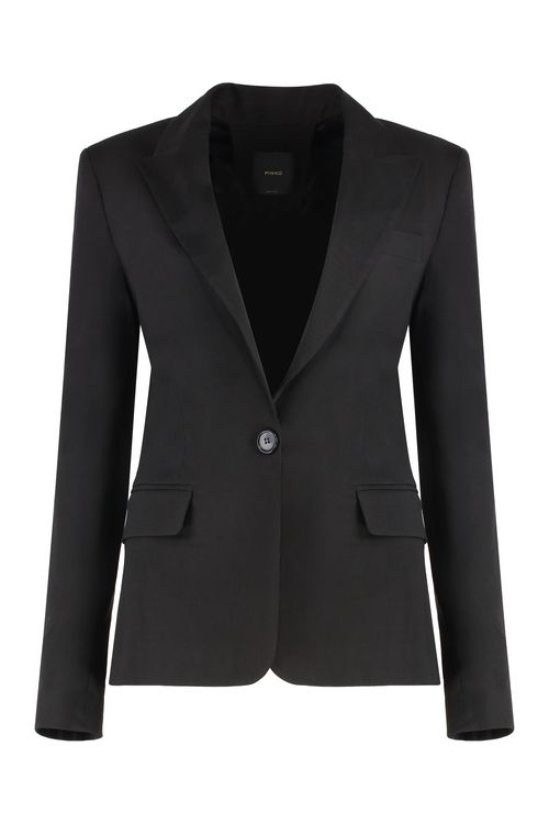 Linen Blazer — Black