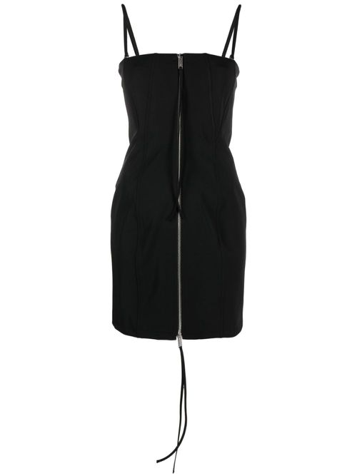 Zip-up sleeveless mini dress - Black