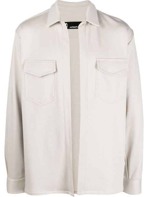 X notRainProof open-front cotton shirt jacket - Grey