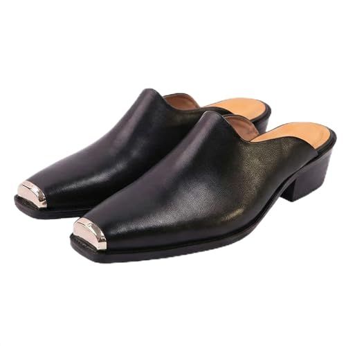 Santimon Men's Top-Grain Leather Mules