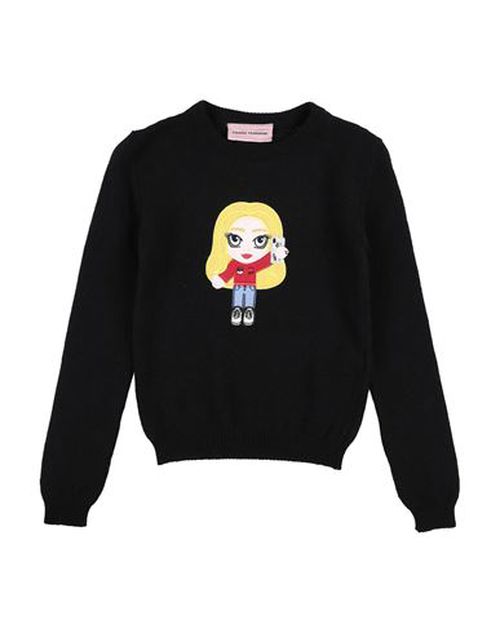 Chiara Ferragni Kid Girl Sweater Black Size 12 Merino Wool, Cashmere