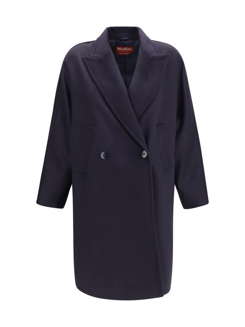Double-Breasted Wool Coat — Navy