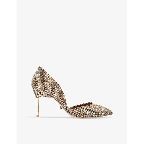 Womens Beige Bond 90 Pointed-toe Crystal-embellished Heels