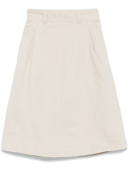 Twill-weave midi skirt - Neutrals