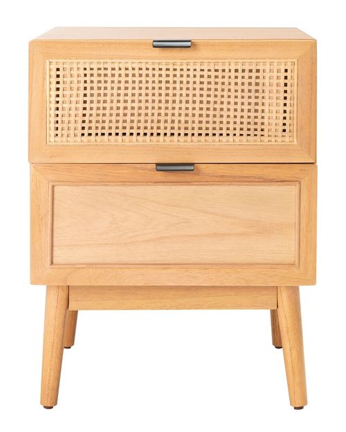 Baisley 2-Drawer Rattan Nightstand