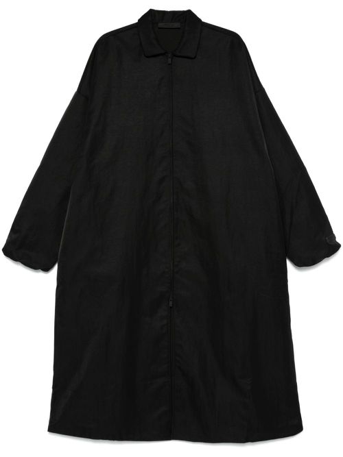 Logo-lettering coat - Black