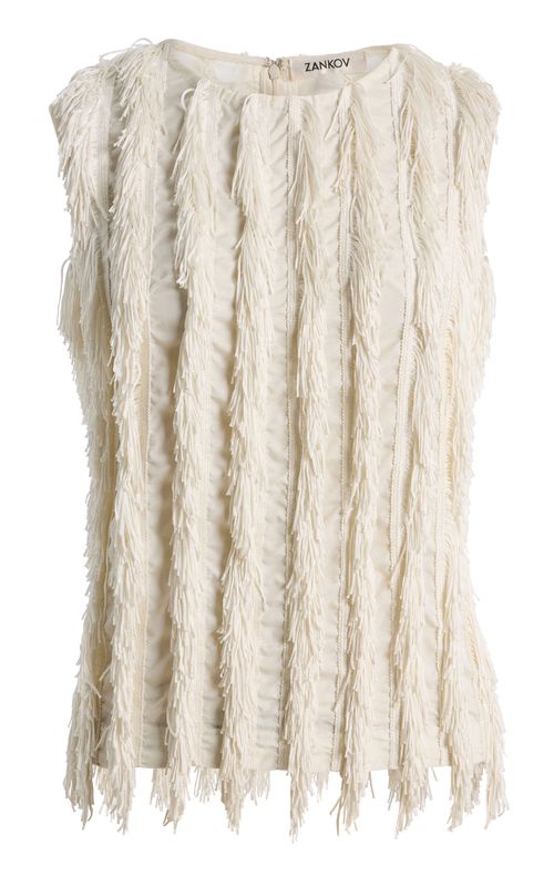 Leah Fringed Silk Top - Moda Operandi
