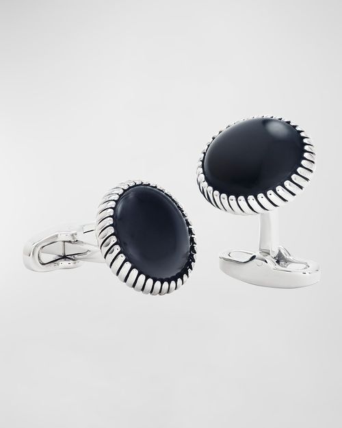 Men's Round Black Onyx Cufflinks