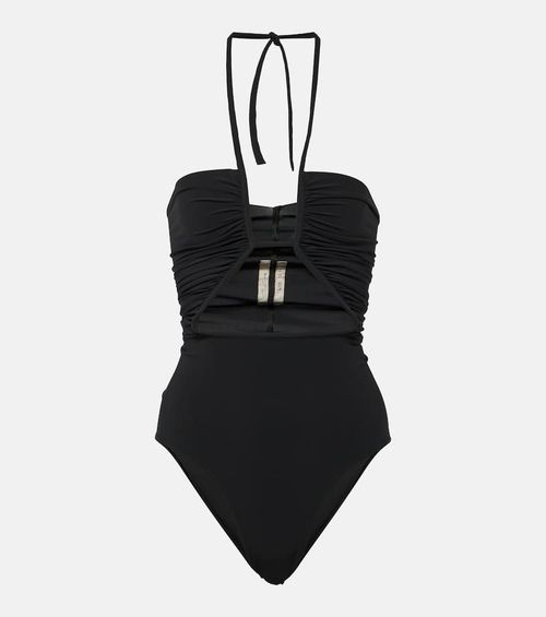 Halterneck cutout swimsuit