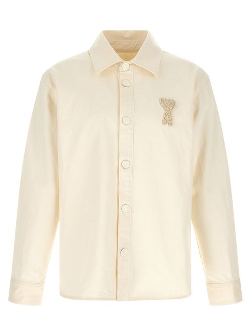 Tone-on-Tone Ami de Coeur Crochet Overshirt — Beige