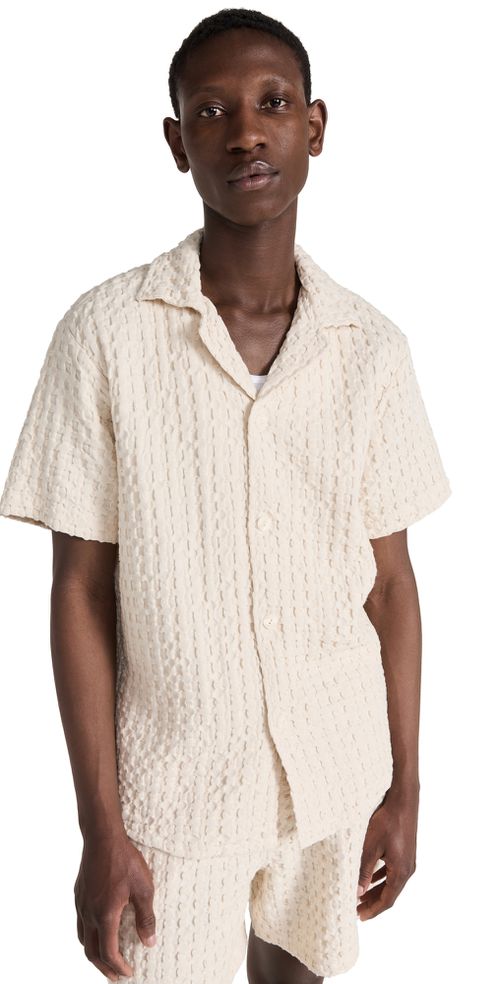 Cuba Waffle Shirt Ecru