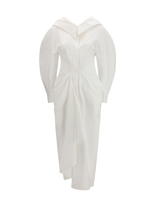 Long Cut-out Chemisier Dress