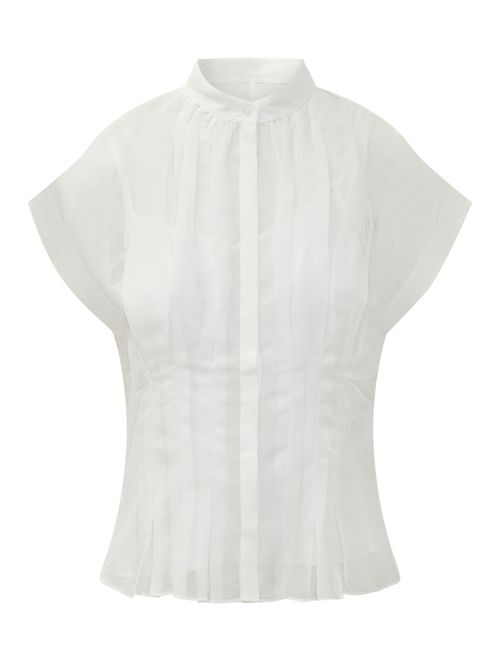 White Regular Pleated Shirt