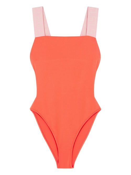 Greca Border square neck swimsuit - Pink